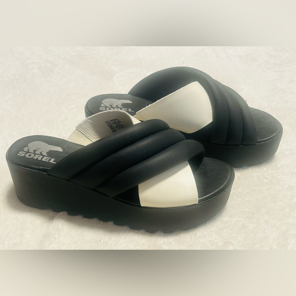 SOREL Women's Cameron Flatform Wedge Mule Sandals Size 7.5
